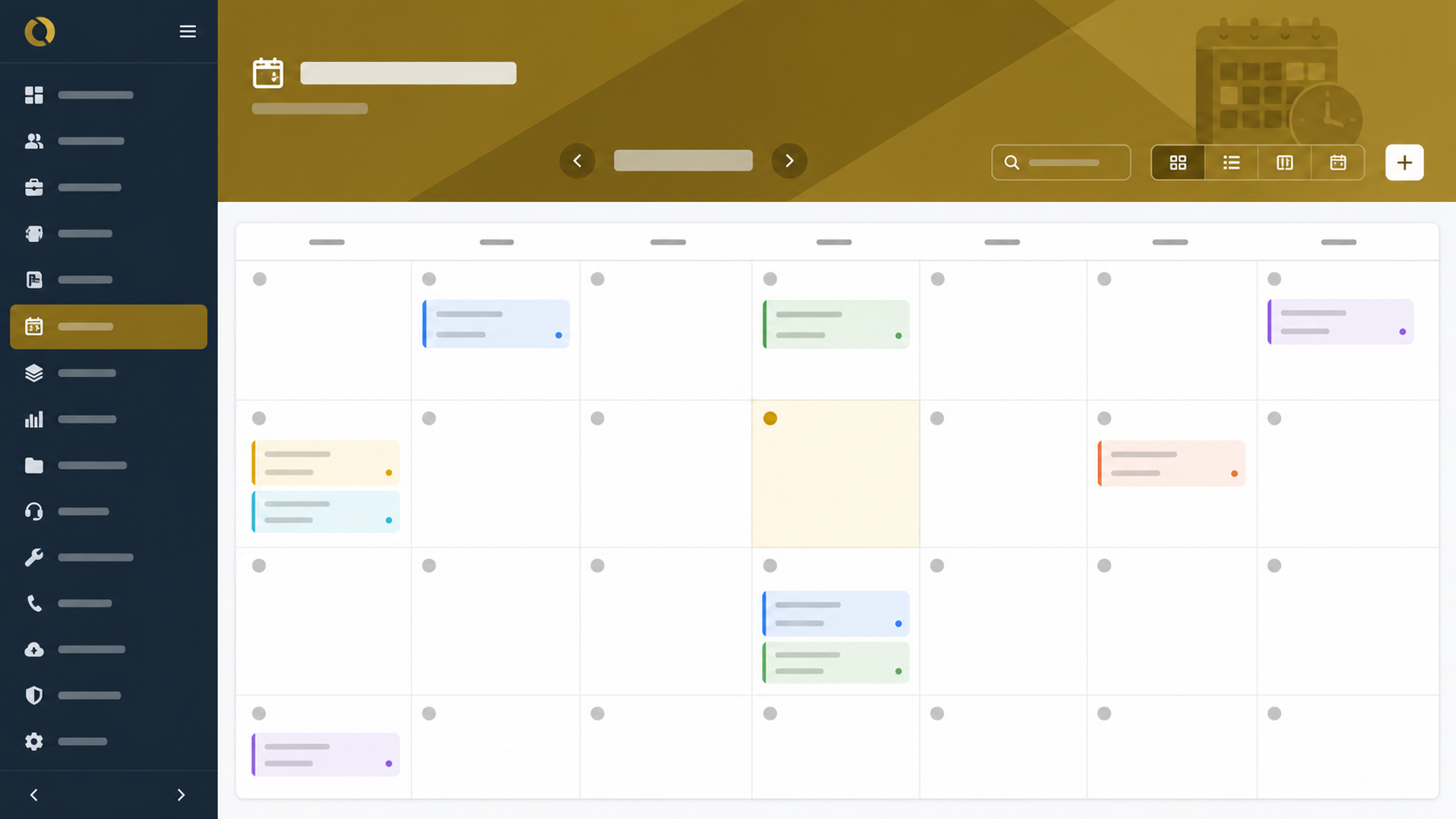 Mockup agenda operativa con calendario, pianificazione e attivita